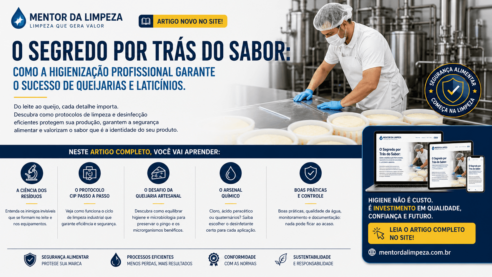 O Guia Definitivo de Limpeza e Desinfecção em Queijarias e Laticínios
